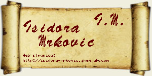 Isidora Mrković vizit kartica